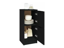 Aparador de madera contrachapada negro 30x30x70 cm