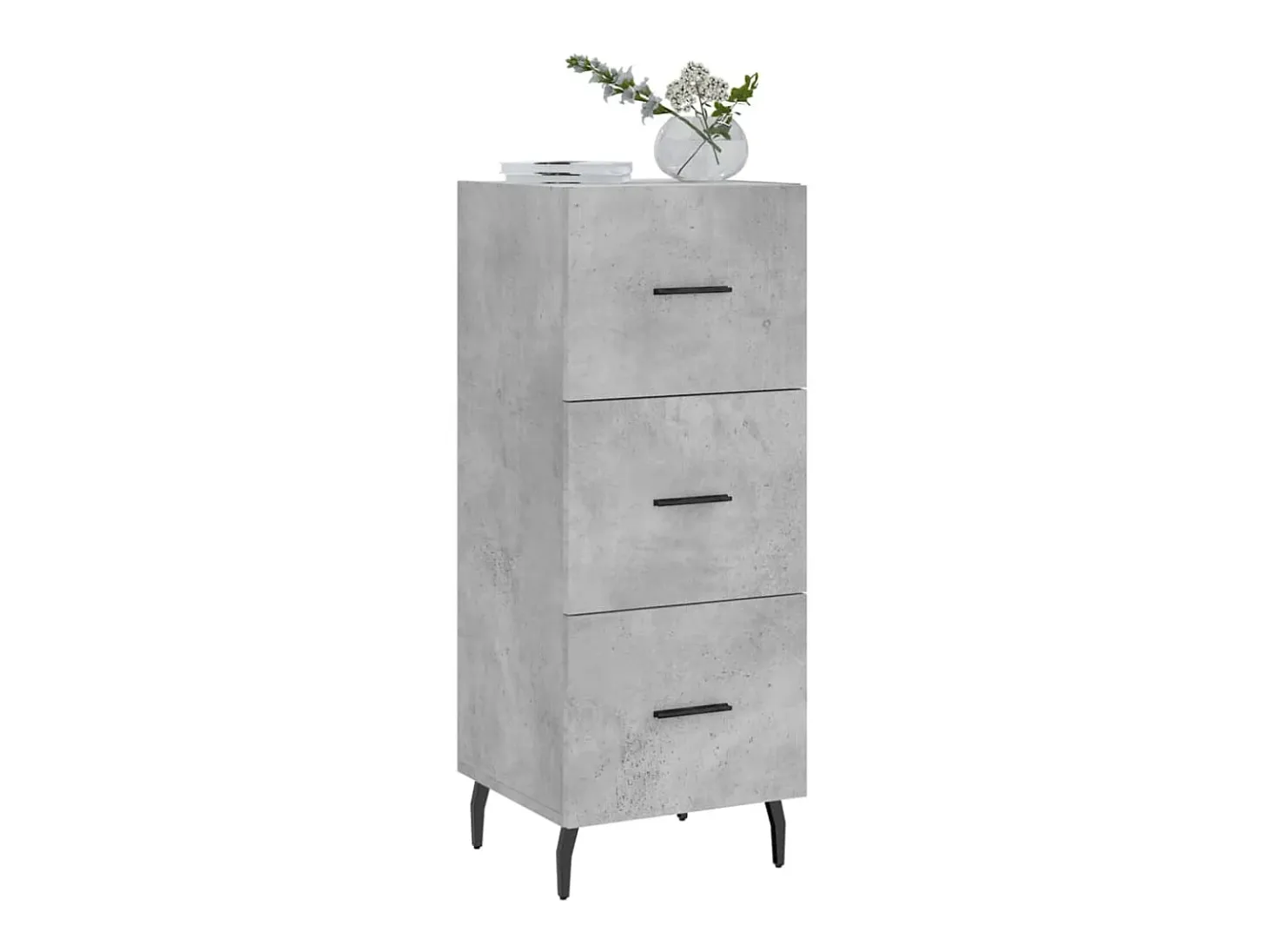 Aparador de madera contrachapada gris hormigón 34,5x34x90 cm ES33690