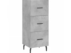 Aparador de madera contrachapada gris hormigón 34,5x34x90 cm ES33690