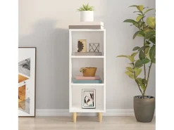 Aparador de madera contrachapada blanco 34,5x32,5x90 cm