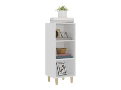 Aparador de madera contrachapada blanco 34,5x32,5x90 cm