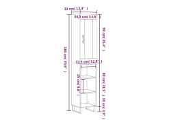 Aparador de madera contrachapada roble Sonoma 34,5x34x180 cm
