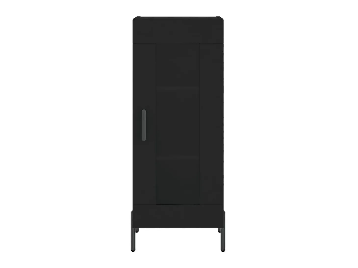 Aparador de madera contrachapada negro 34,5x34x90 cm ES68831