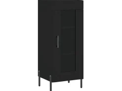 Aparador de madera contrachapada negro 34,5x34x90 cm ES68831