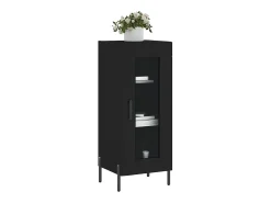 Aparador de madera contrachapada negro 34,5x34x90 cm ES68831