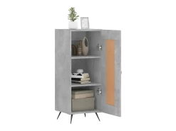 Aparador de madera contrachapada gris hormigón 34,5x34x90 cm