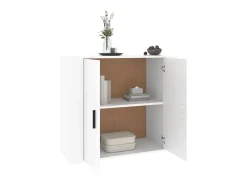 Aparador de madera contrachapada blanco 80x33x70 cm