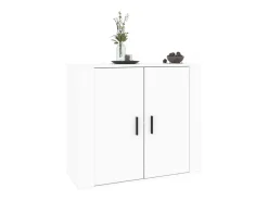 Aparador de madera contrachapada blanco 80x33x70 cm