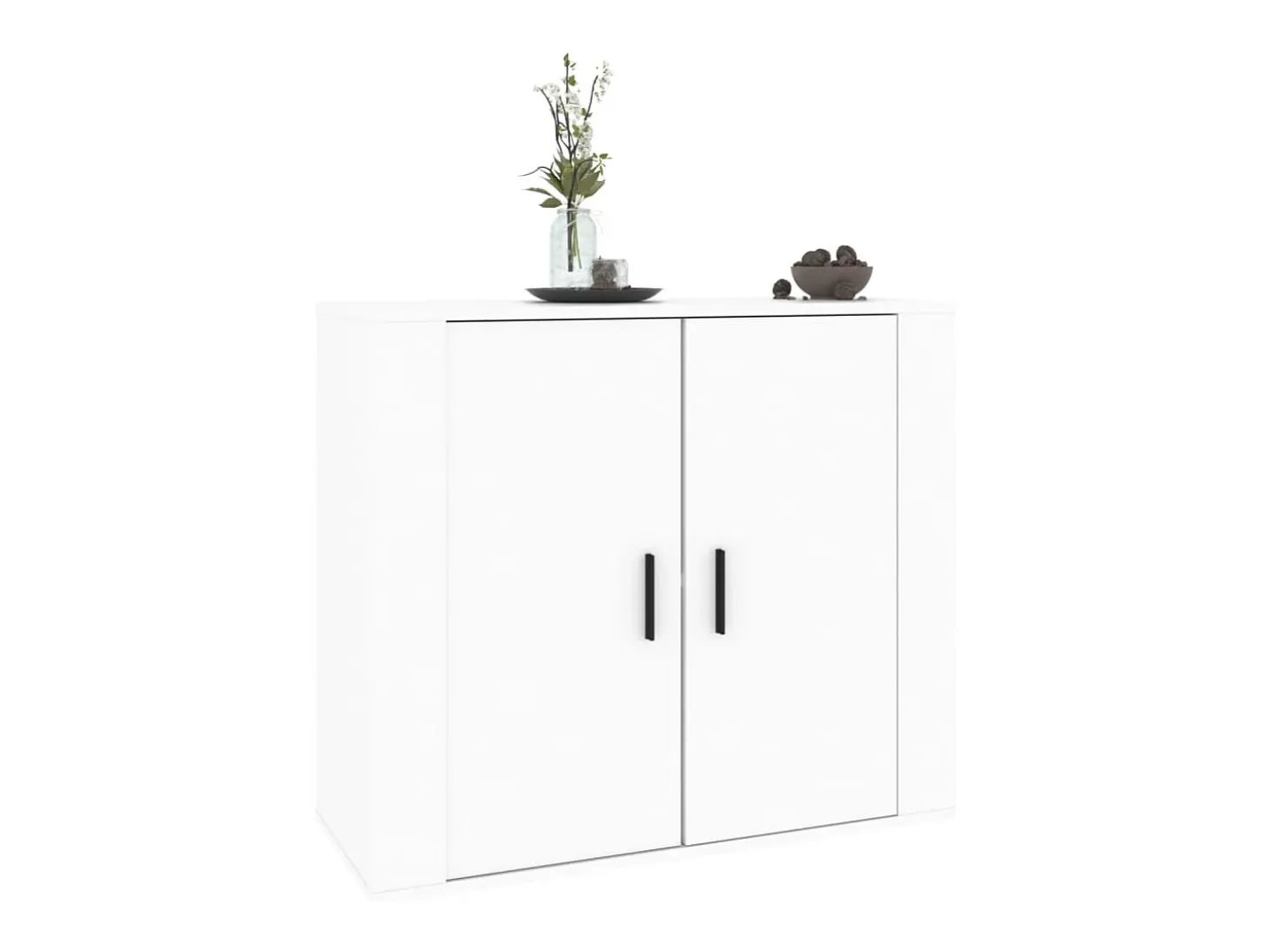 Aparador de madera contrachapada blanco 80x33x70 cm