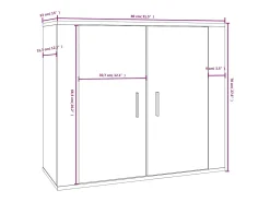 Aparador de madera contrachapada blanco 80x33x70 cm