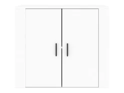 Aparador de madera contrachapada blanco 80x33x70 cm