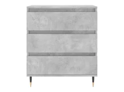 Aparador de madera contrachapada gris hormigón 60x35x70 cm