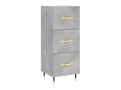 Aparador de madera contrachapada gris hormigón 34,5x34x90 cm ES74431