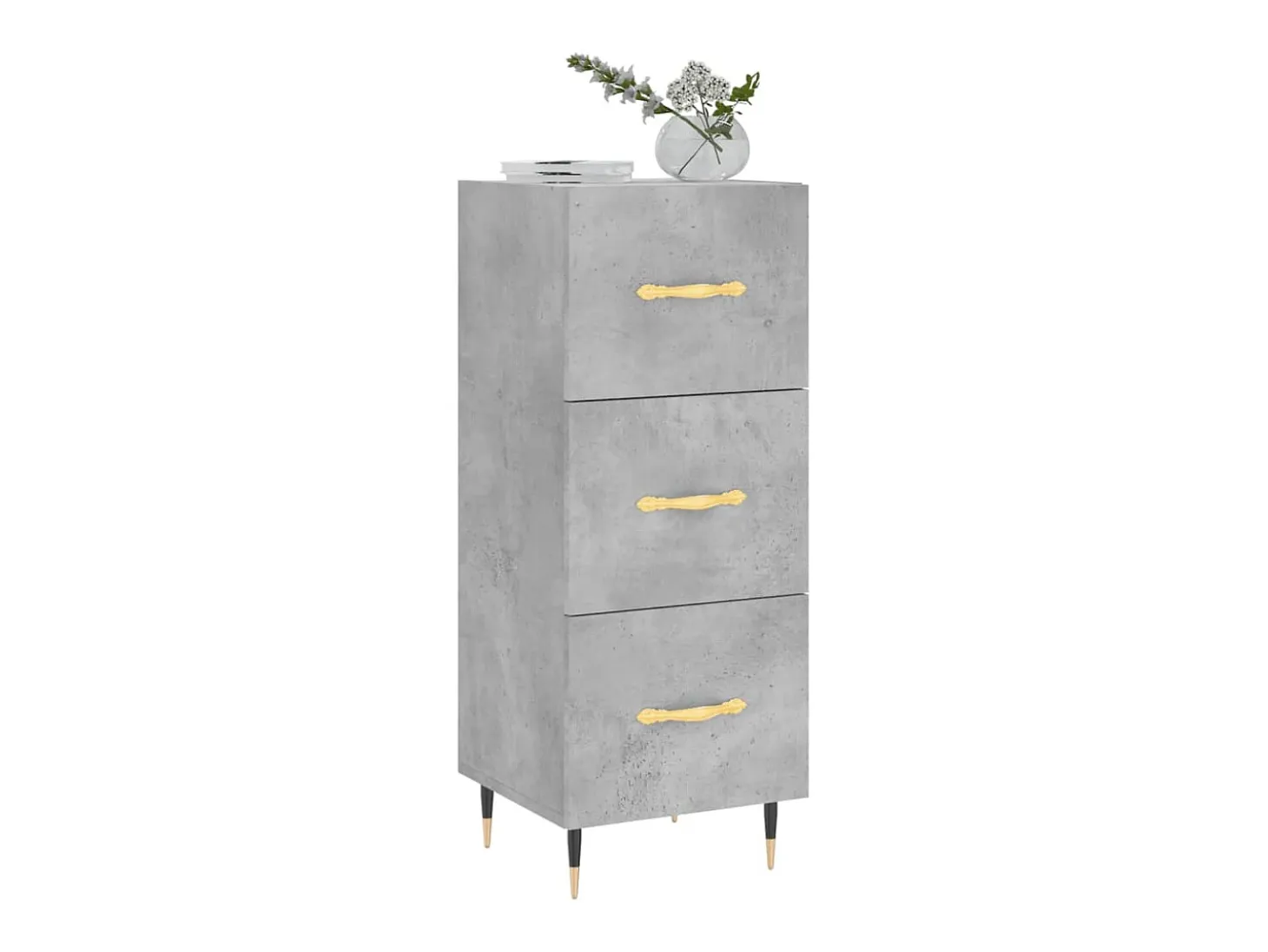 Aparador de madera contrachapada gris hormigón 34,5x34x90 cm ES74431