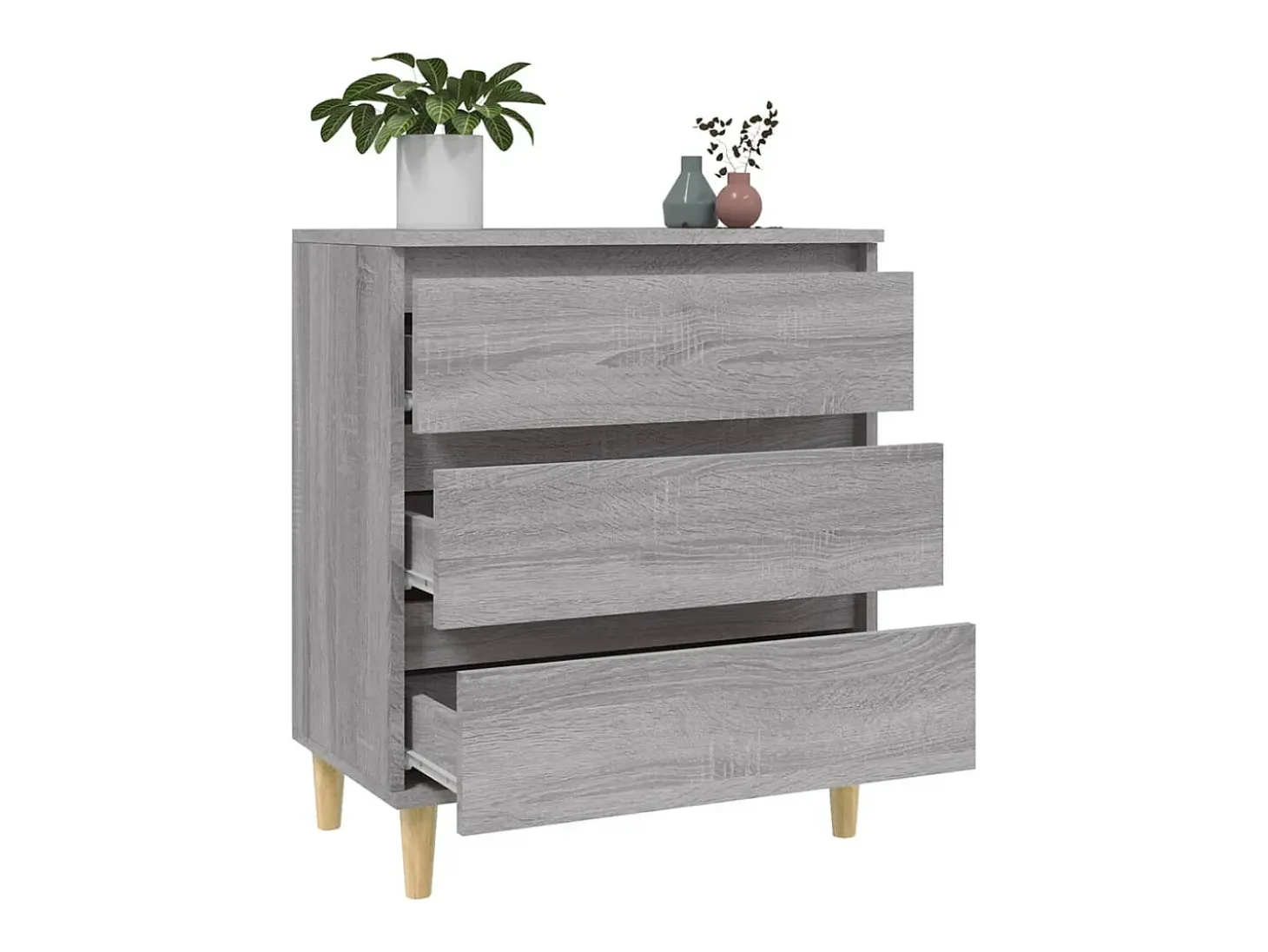 Aparador de madera contrachapada gris Sonoma 60x35x70 cm