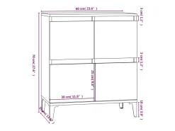 Aparador de madera contrachapada blanco 60x35x70 cm