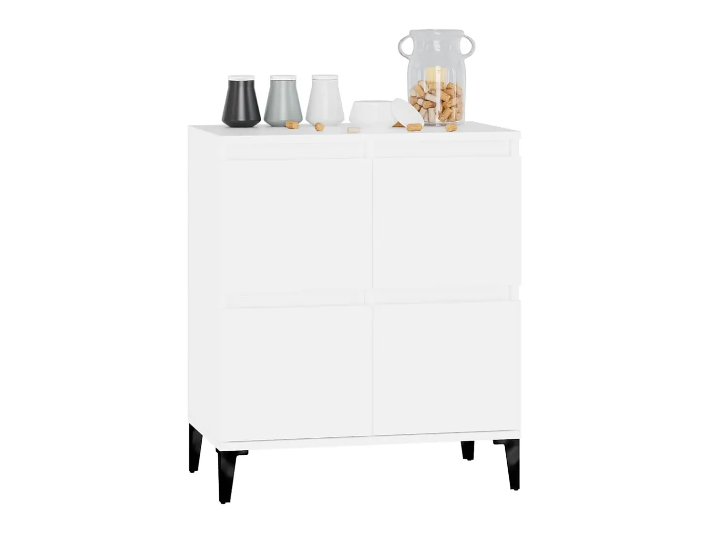 Aparador de madera contrachapada blanco 60x35x70 cm