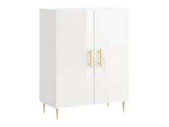 Aparador de madera contrachapada blanco brillante 69,5x34x90 cm ES72330