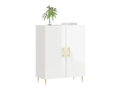 Aparador de madera contrachapada blanco brillante 69,5x34x90 cm ES72330