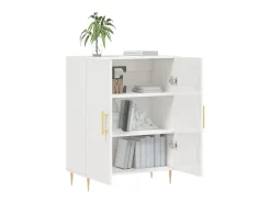 Aparador de madera contrachapada blanco brillante 69,5x34x90 cm ES72330