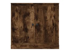 Aparador de madera contrachapada roble ahumado 70x35,5x67,5 cm