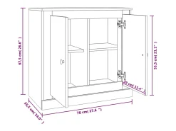 Aparador de madera contrachapada roble ahumado 70x35,5x67,5 cm