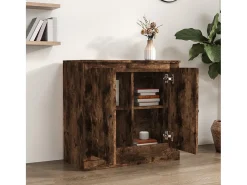 Aparador de madera contrachapada roble ahumado 70x35,5x67,5 cm
