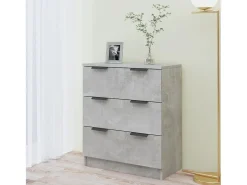 Aparador de madera contrachapada gris hormigón 60x30x70 cm ES12576