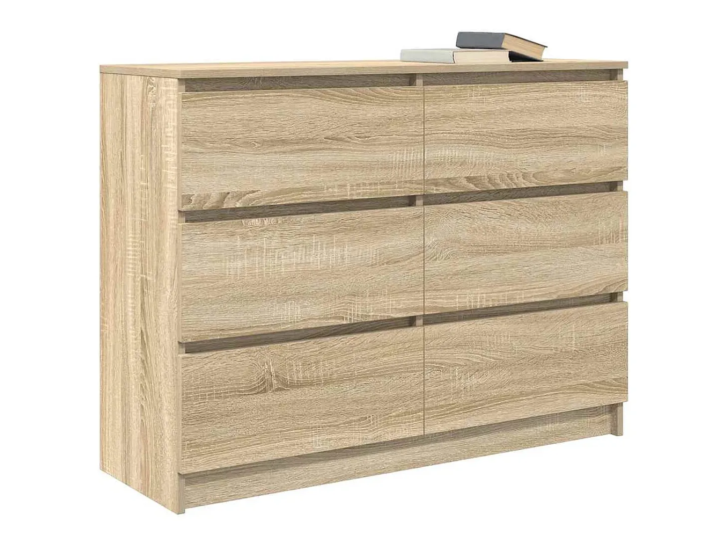 Aparador de madera contrachapada roble sonoma 100x35x76 cm