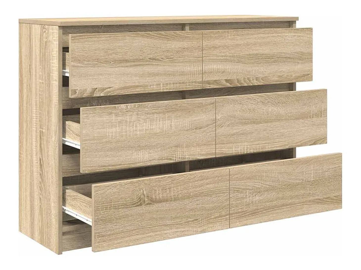 Aparador de madera contrachapada roble sonoma 100x35x76 cm