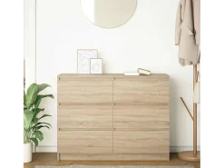 Aparador de madera contrachapada roble sonoma 100x35x76 cm