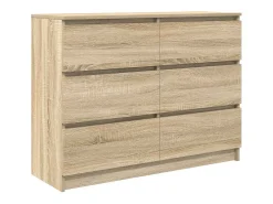 Aparador de madera contrachapada roble sonoma 100x35x76 cm