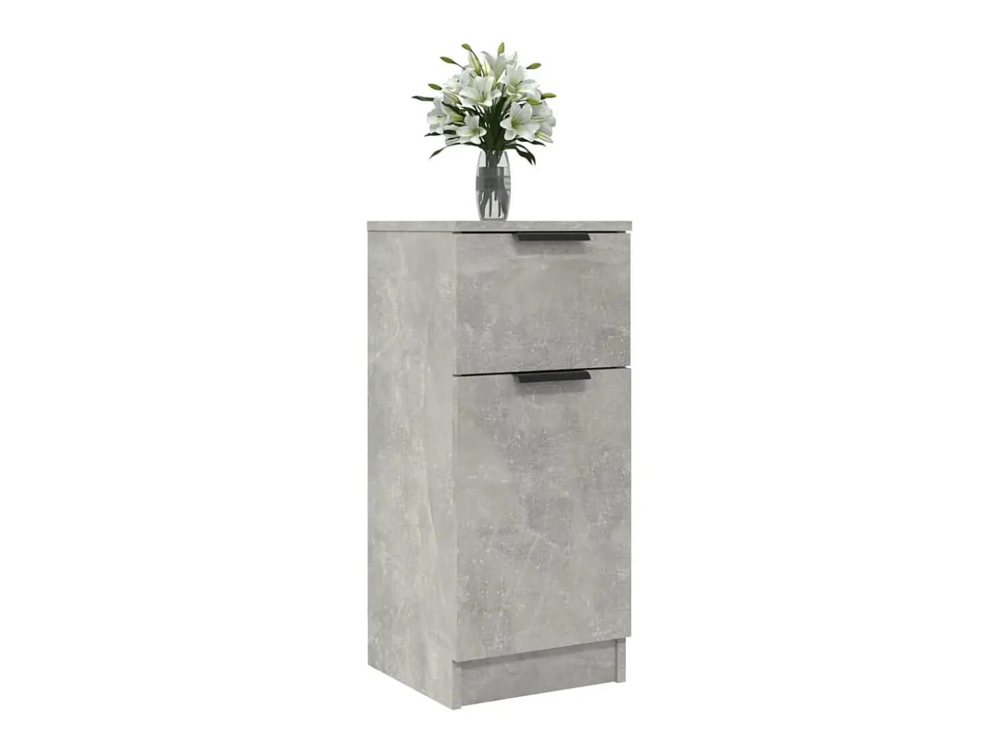 Aparador de madera contrachapada gris hormigón 30x30x70 cm ES885727
