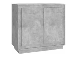 Aparador de madera contrachapada gris hormigón 80x34x75 cm