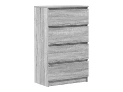 Aparador de madera contrachapada Sonoma gris 60x35x98,5 cm