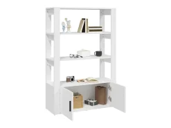 Aparador de madera contrachapada blanco 80x30x119,5 cm ES36428