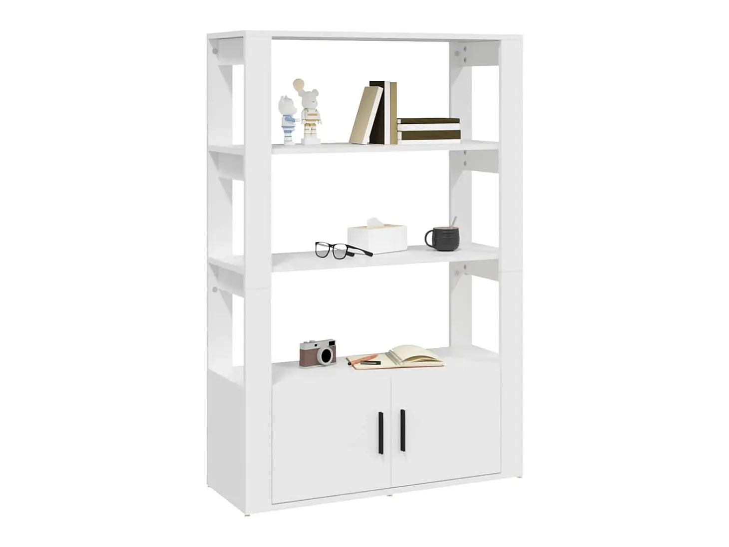 Aparador de madera contrachapada blanco 80x30x119,5 cm ES36428