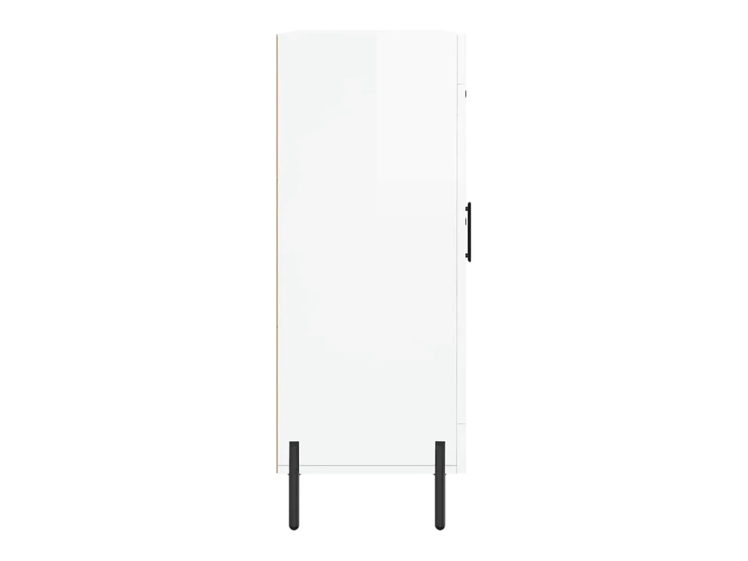 Aparador de madera contrachapada blanco brillante 69,5x34x90 cm