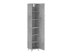 Aparador de madera contrachapada gris hormigón 34,5x34x180 cm ES95532