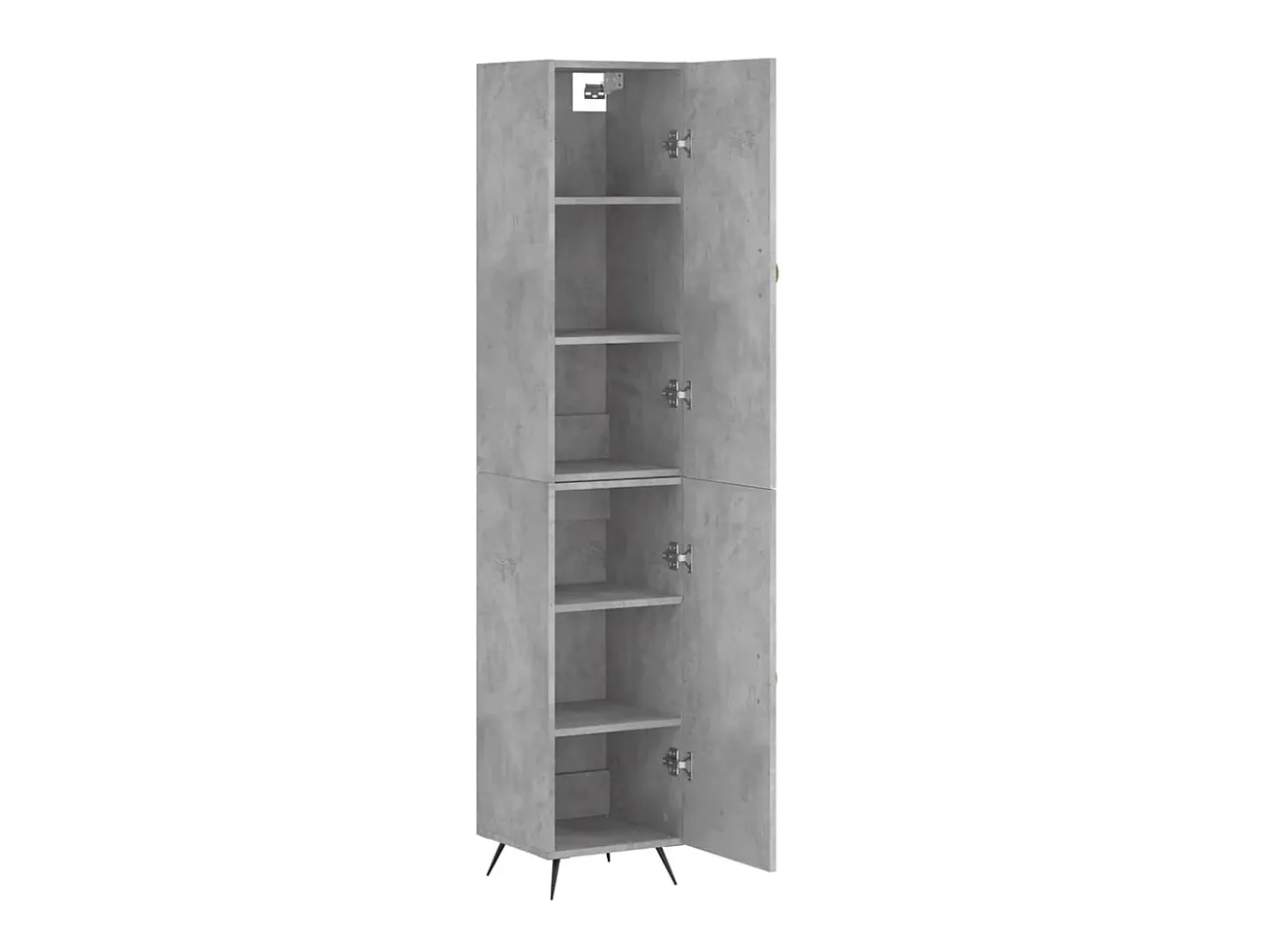Aparador de madera contrachapada gris hormigón 34,5x34x180 cm ES95532