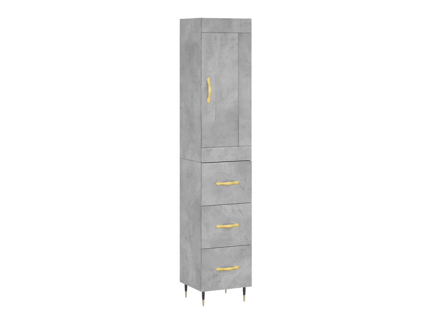 Aparador de madera contrachapada gris hormigón 34,5x34x180 cm