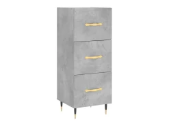 Aparador de madera contrachapada gris hormigón 34,5x34x180 cm