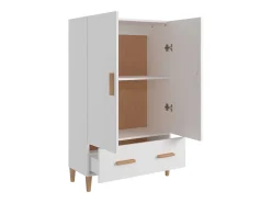 Aparador de madera contrachapada blanco 70x31x115 cm