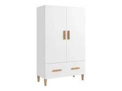 Aparador de madera contrachapada blanco 70x31x115 cm