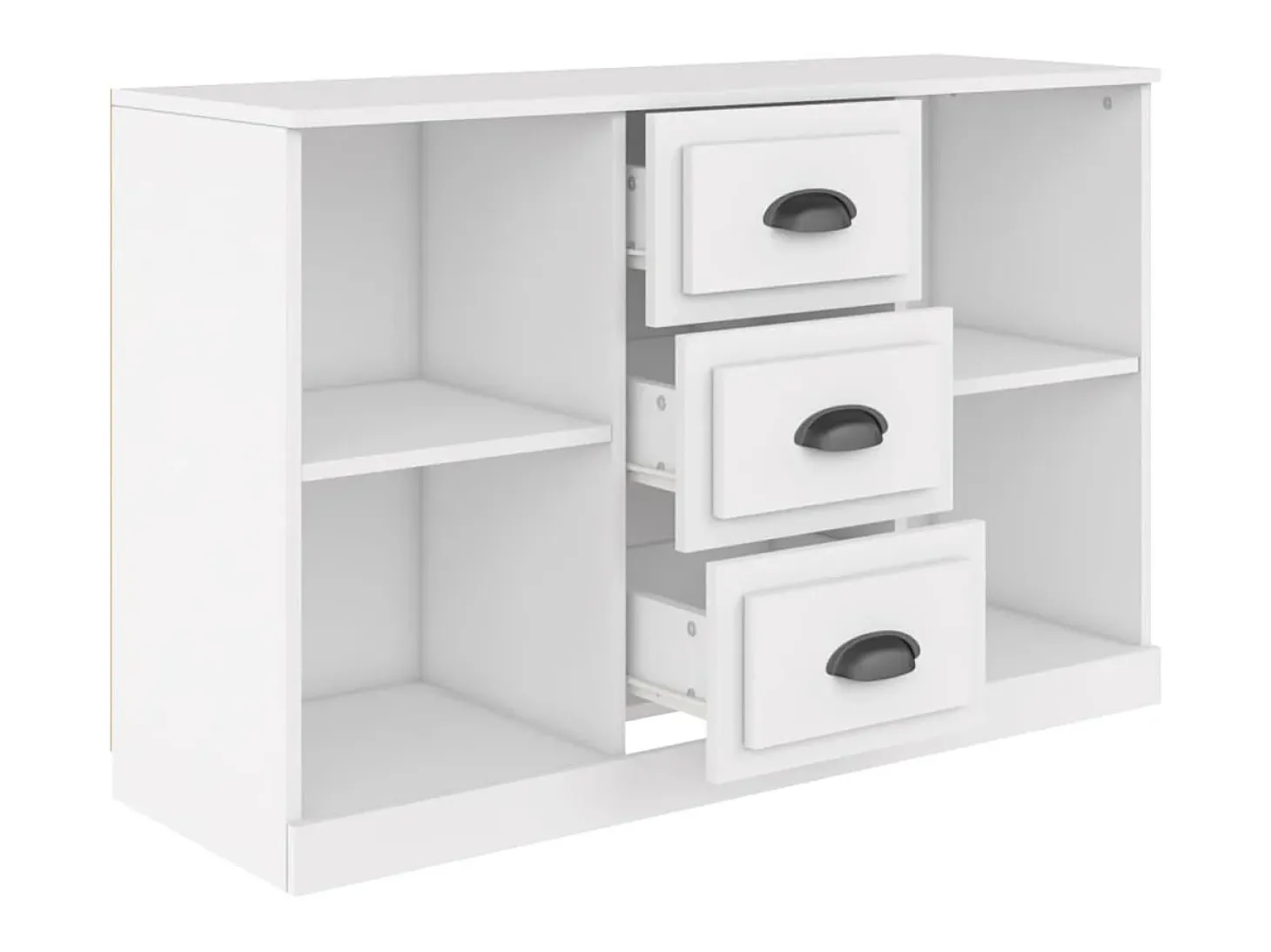 Aparador de madera contrachapada blanco 104,5x35,5x67,5 cm ES70932
