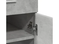 Aparador de madera contrachapada gris hormigón 80x42,5x93 cm