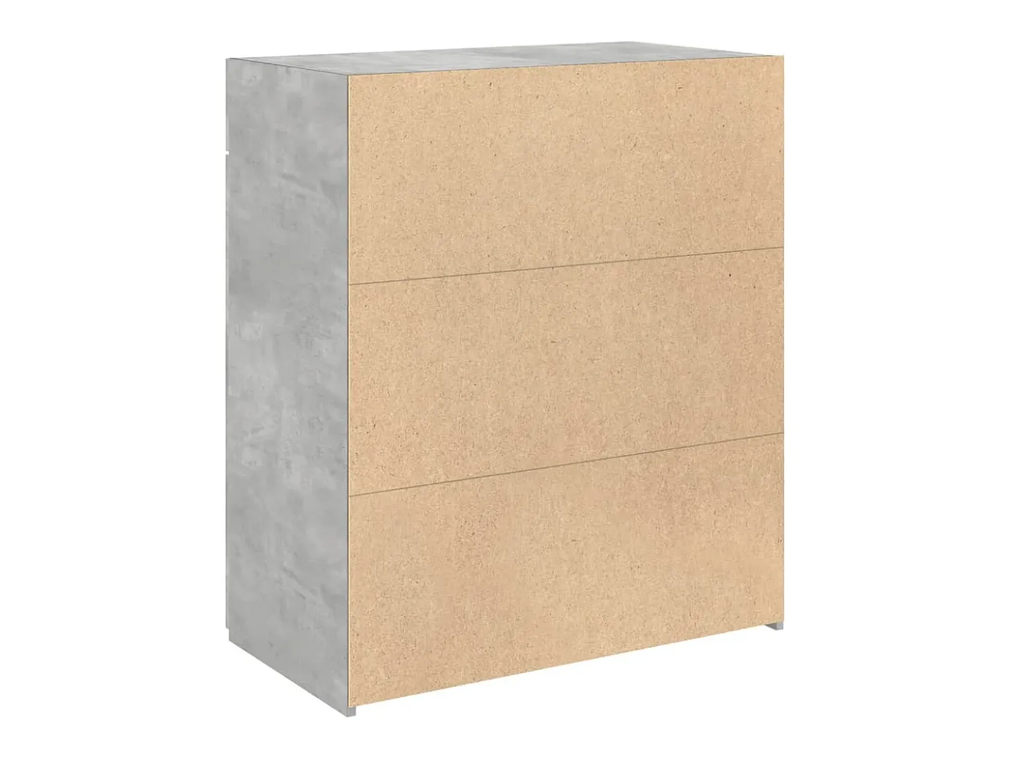 Aparador de madera contrachapada gris hormigón 80x42,5x93 cm