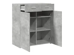 Aparador de madera contrachapada gris hormigón 80x42,5x93 cm