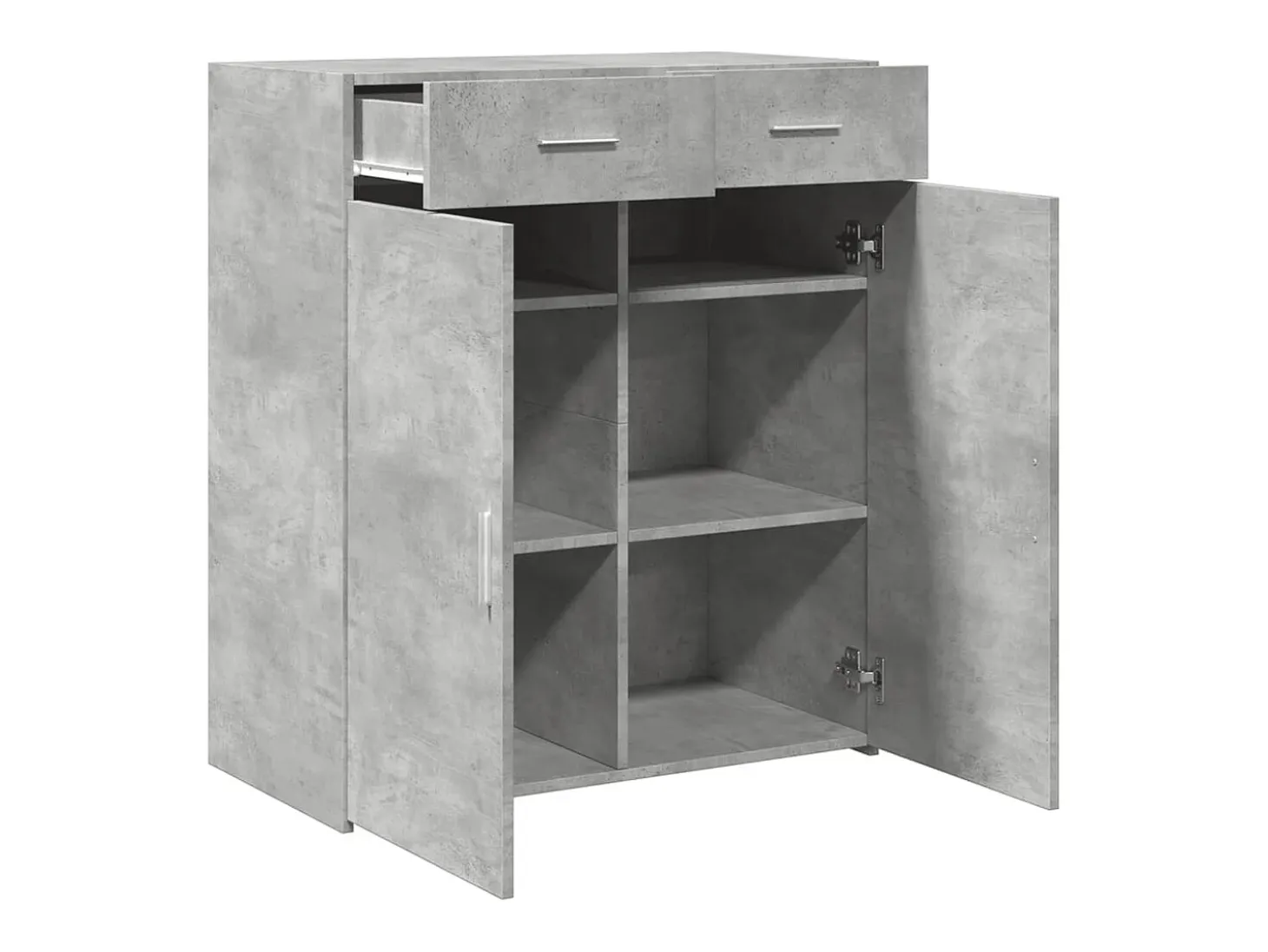 Aparador de madera contrachapada gris hormigón 80x42,5x93 cm