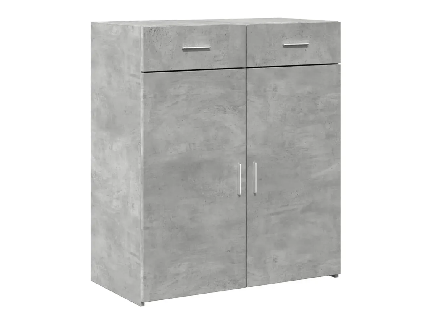 Aparador de madera contrachapada gris hormigón 80x42,5x93 cm